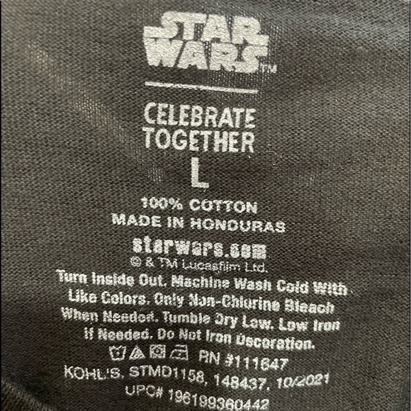 Star Wars, Mens, Christmas, T-Shirt, Black, Large, XL and XXL Mandelorian,NWT - Picture 4 of 4